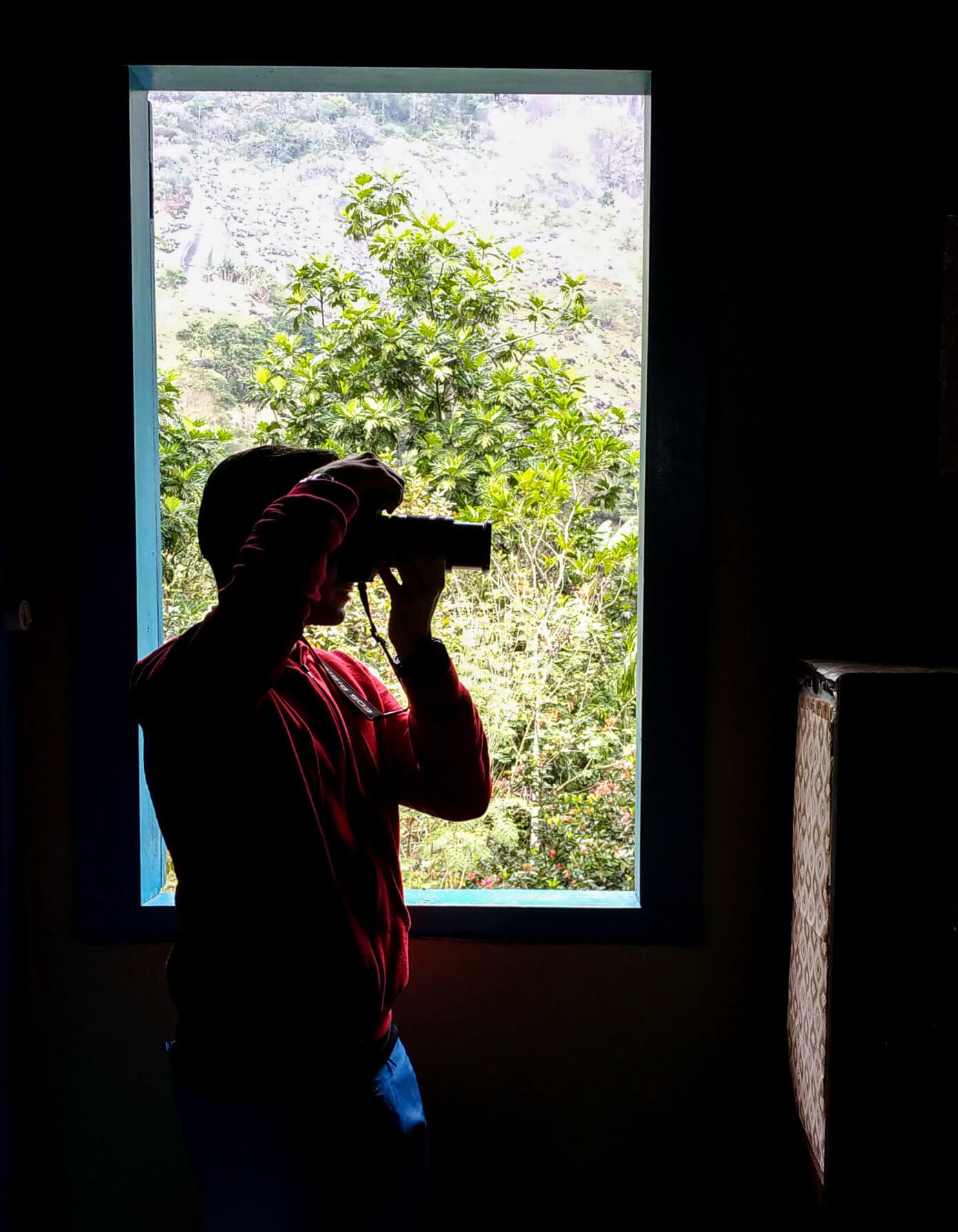 Luan Volpato fotografando.